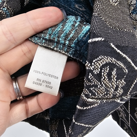 Christopher & Banks metallic brocade zip front jacket blazer women's size 1x - Picture 3 of 4